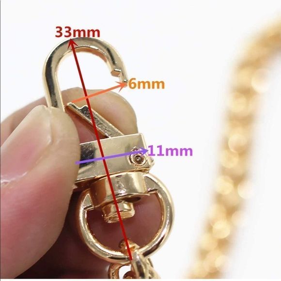 Gold Flat Chain Replacement crossbody Strap designer style upgrade - Picture 3 of 3
